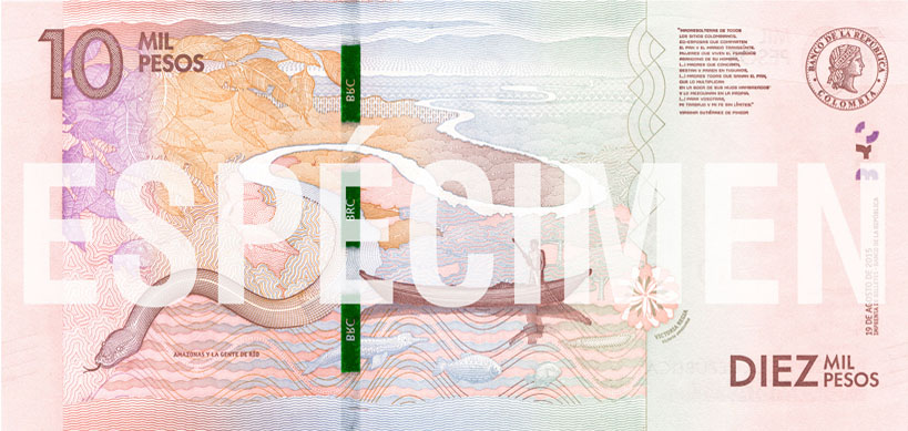 Billete de $5 000 Reverso