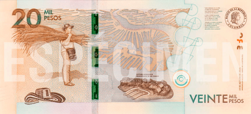 Billete de $100 000 Reverso